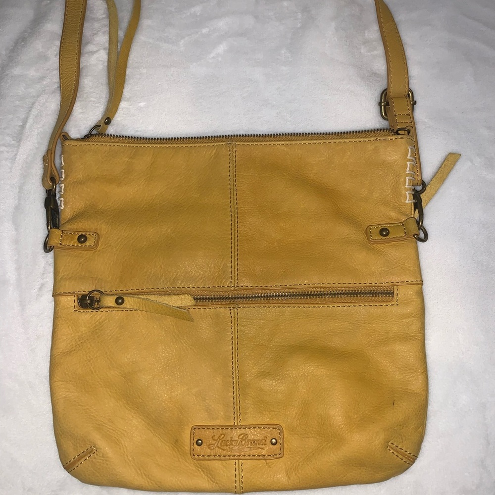 Lucky Brand. Boho Crossbody Soft Leather Purse W/ Leather Tassel Pulls - Picture 11 of 11